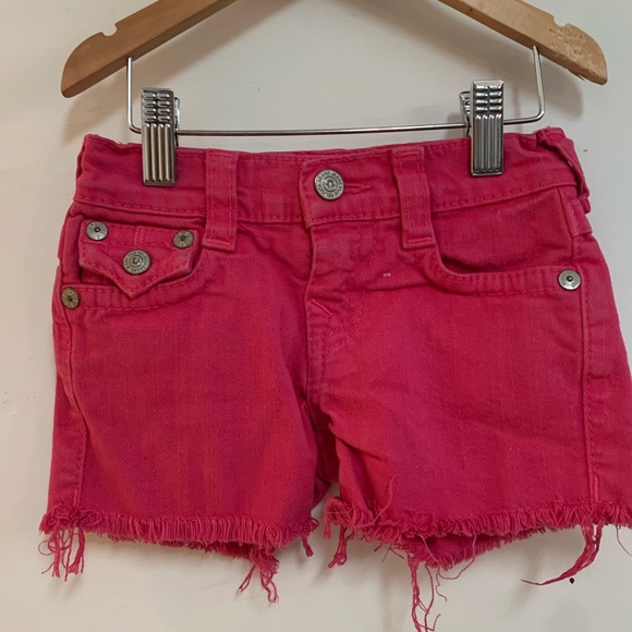 True Religion Kids Dolly Cut Off Pink Denim Short - Picture 7 of 8